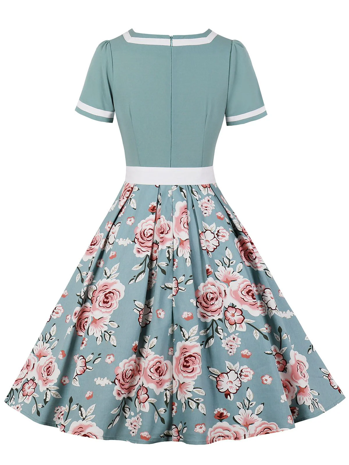 1950er Floral Patchwork Swing Kleid - Image 3