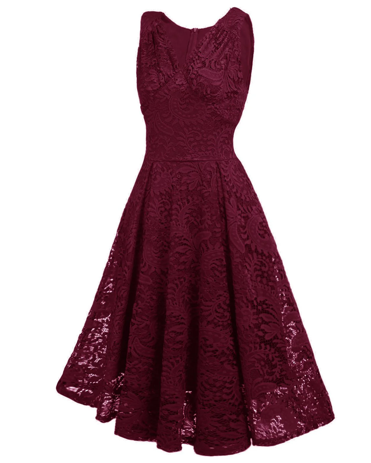Rosa 1950ER SPITZE BLUMEN SWING KLEID - Image 13