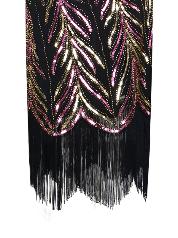Gold 1920ER FRANSEN PAILLETTEN PARTY KLEID - Image 5