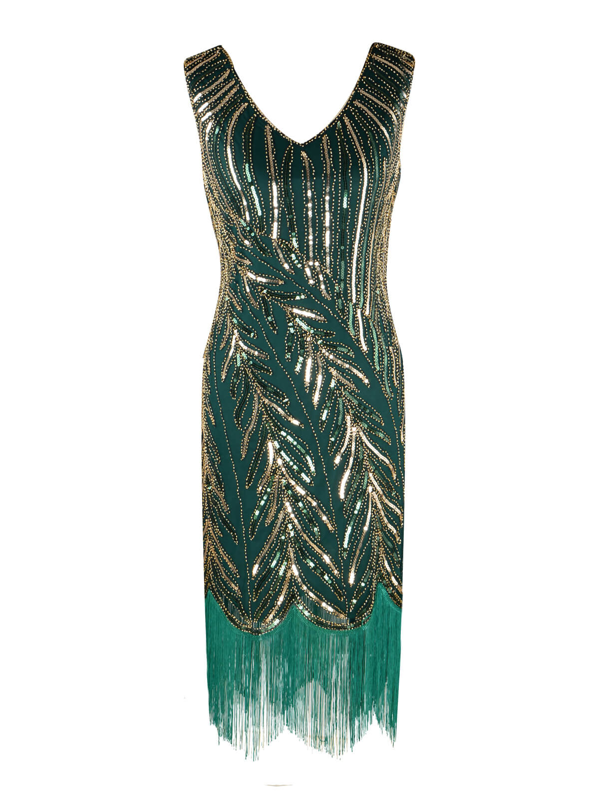 Gold 1920ER FRANSEN PAILLETTEN PARTY KLEID - Image 11
