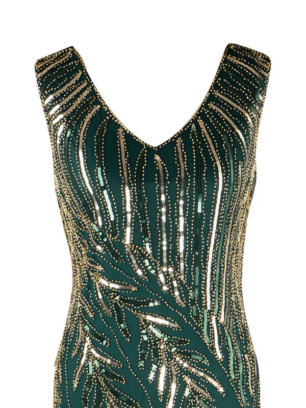 Gold 1920ER FRANSEN PAILLETTEN PARTY KLEID - Image 13