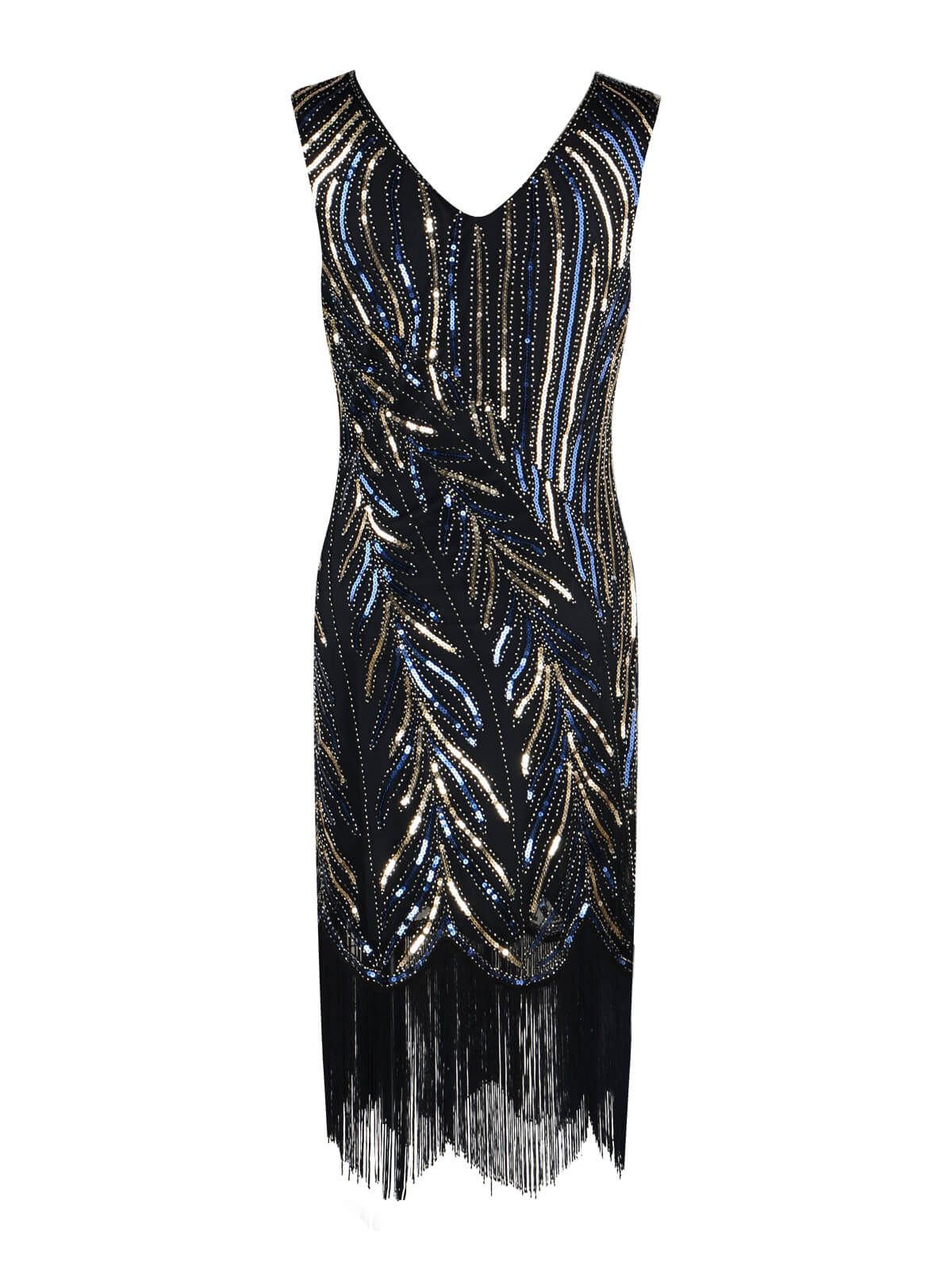 Gold 1920ER FRANSEN PAILLETTEN PARTY KLEID - Image 8