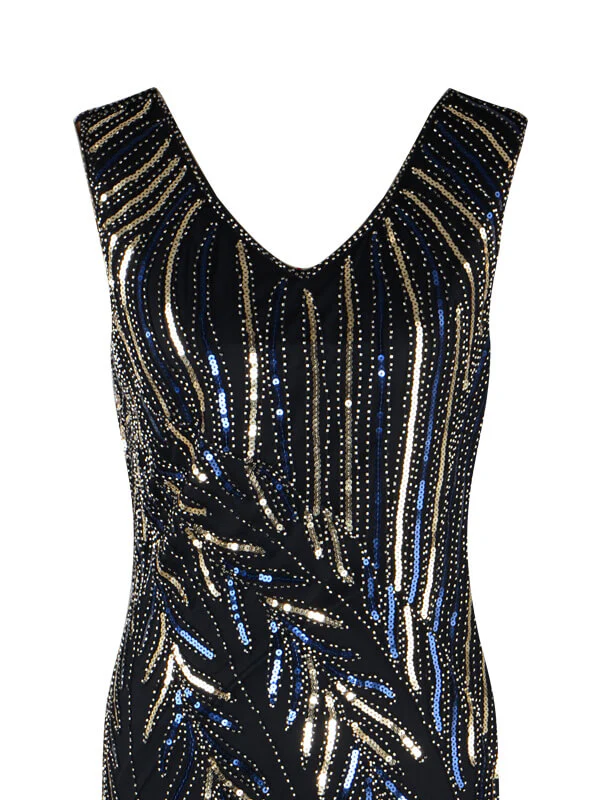 Gold 1920ER FRANSEN PAILLETTEN PARTY KLEID - Image 9
