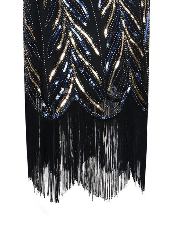 Gold 1920ER FRANSEN PAILLETTEN PARTY KLEID - Image 10