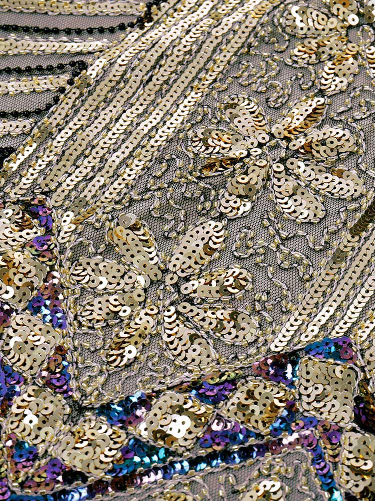 DUNKELGRÜN 1920ER VINTAGE PAILLETTEN FRANSE FLAPPER KLEID - Image 21