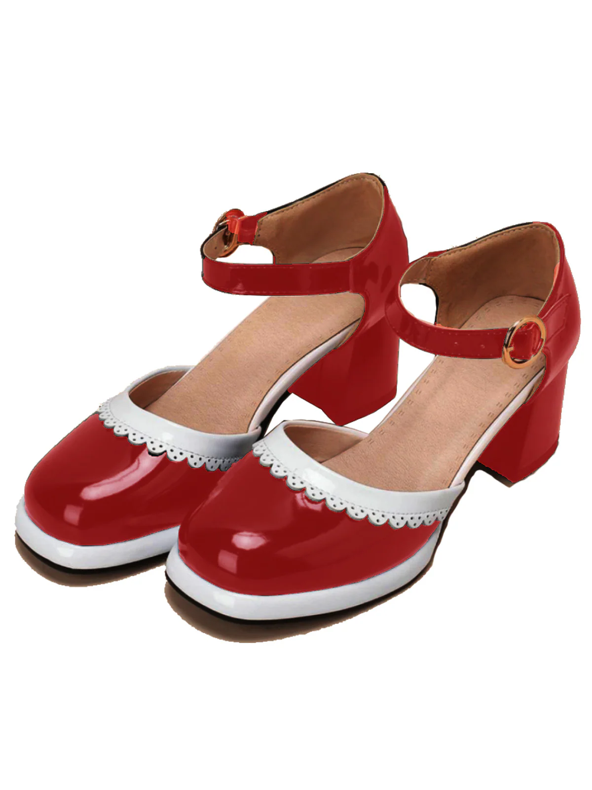 Marineblau RETRO KNÖCHELRIEMEN HIGH HEELS SCHUHE - Image 8