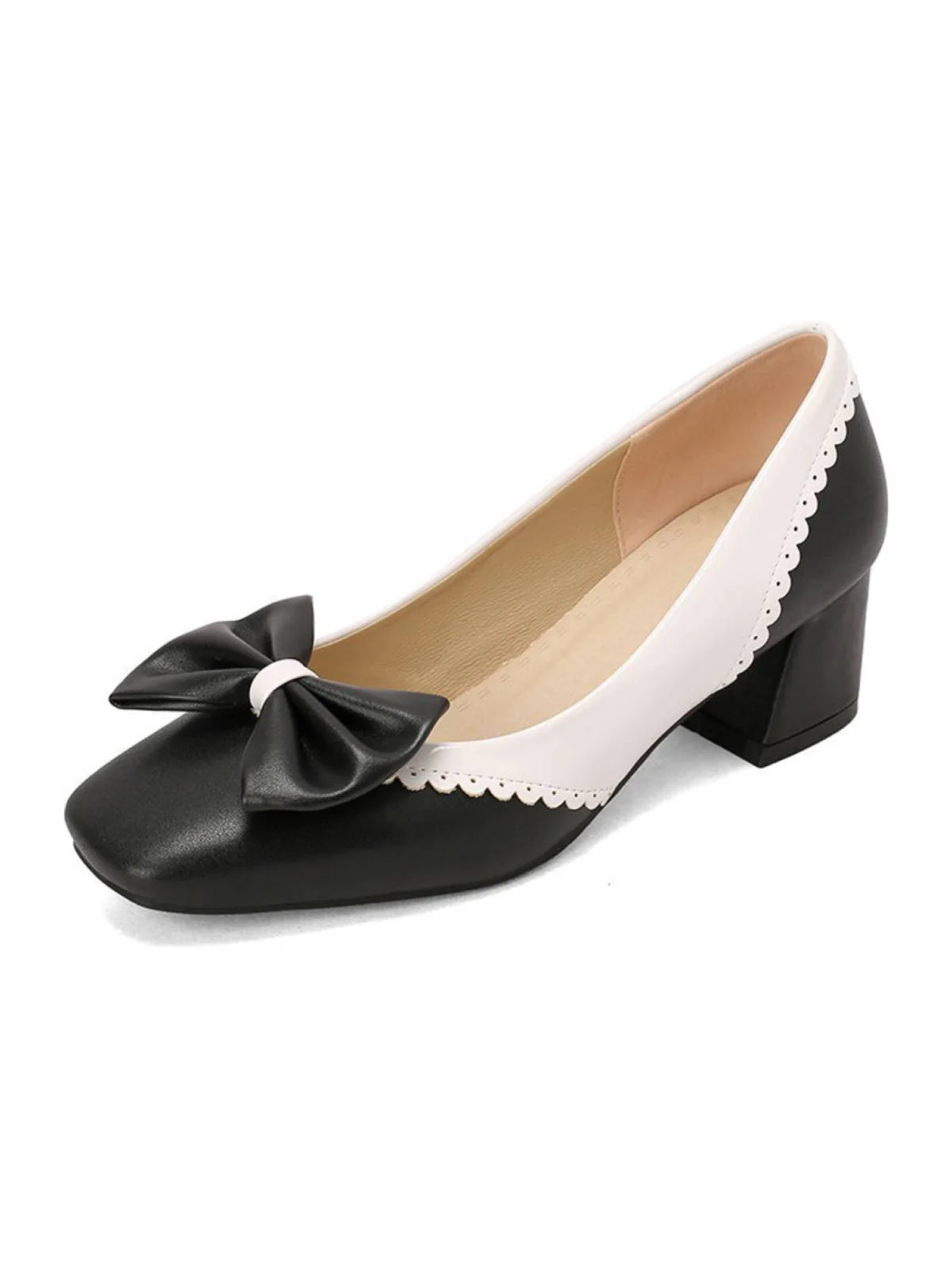 Schwarz RETRO MARY JANE HIGH HEEL SCHUHE - Image 8
