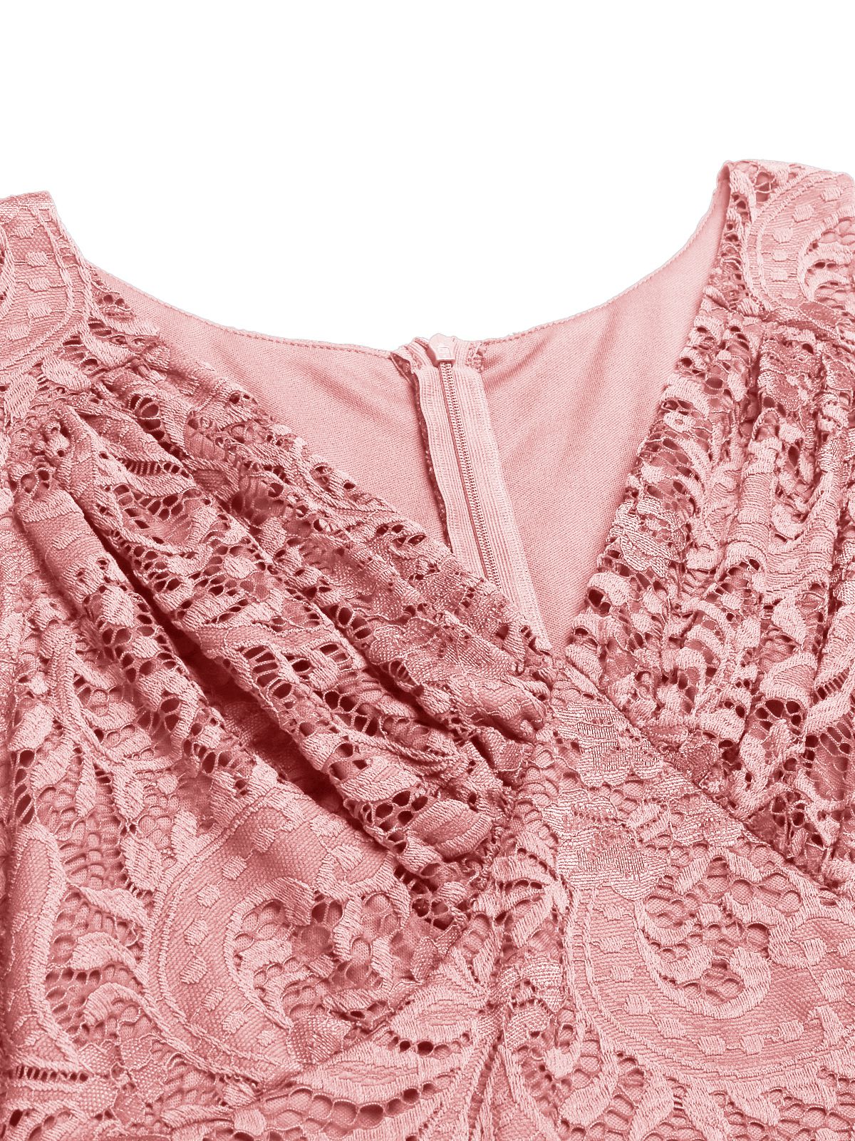 Rot 1950ER SPITZE BLUMEN SWING KLEID - Image 17