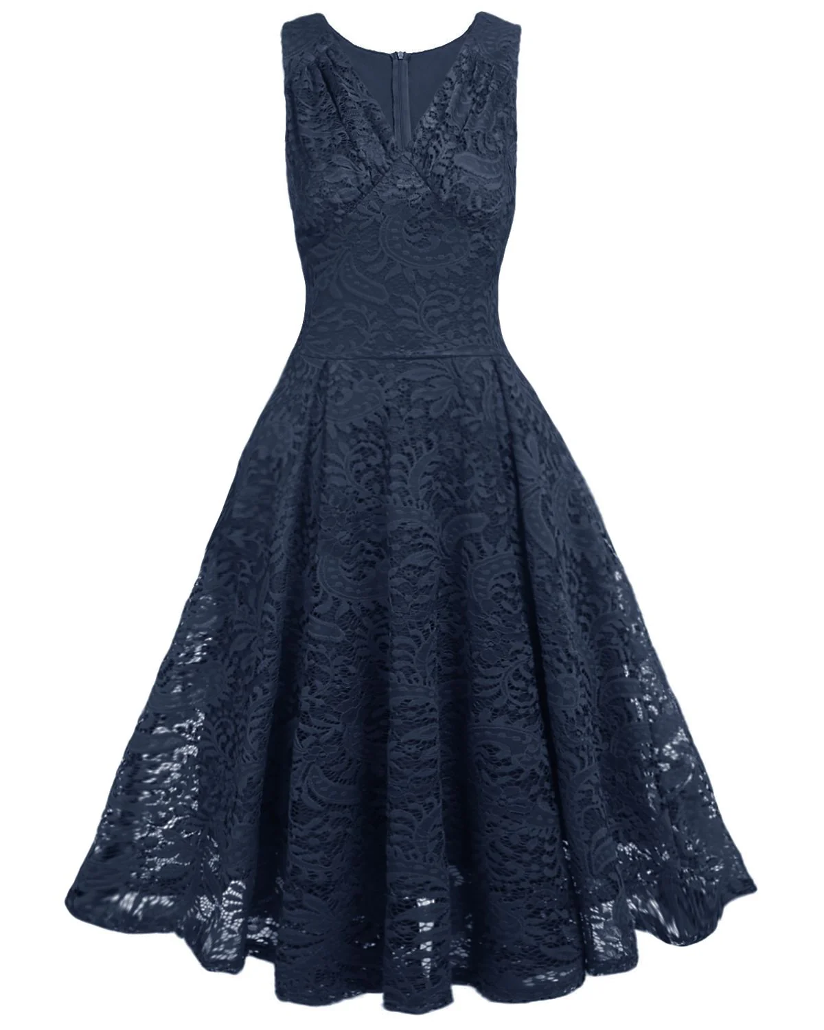 Rot 1950ER SPITZE BLUMEN SWING KLEID - Image 20