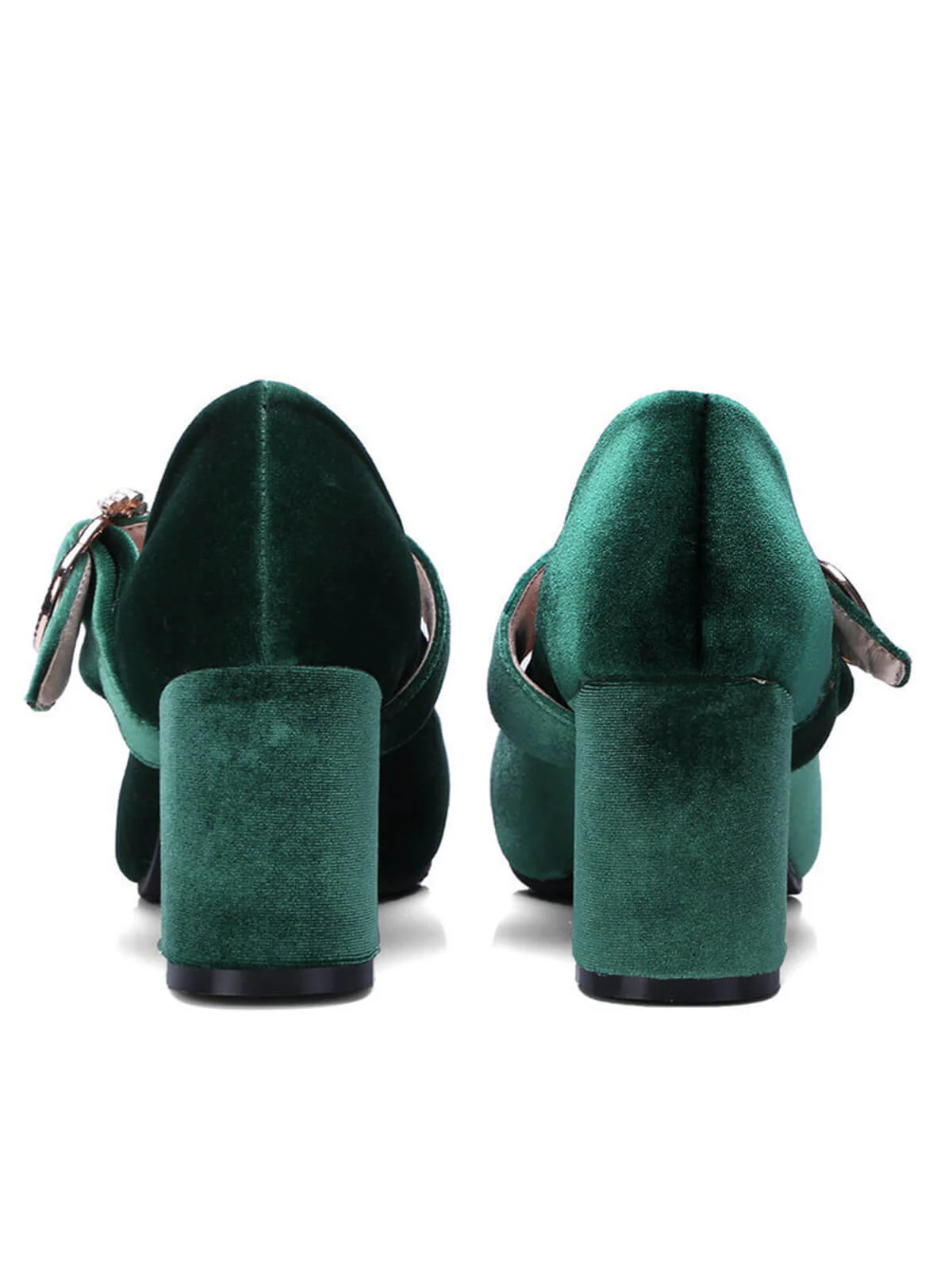 Winerot VELVET MARY JANE HIGH HEEL SCHUHE MIT SCHNALLENBLOCK - Image 6