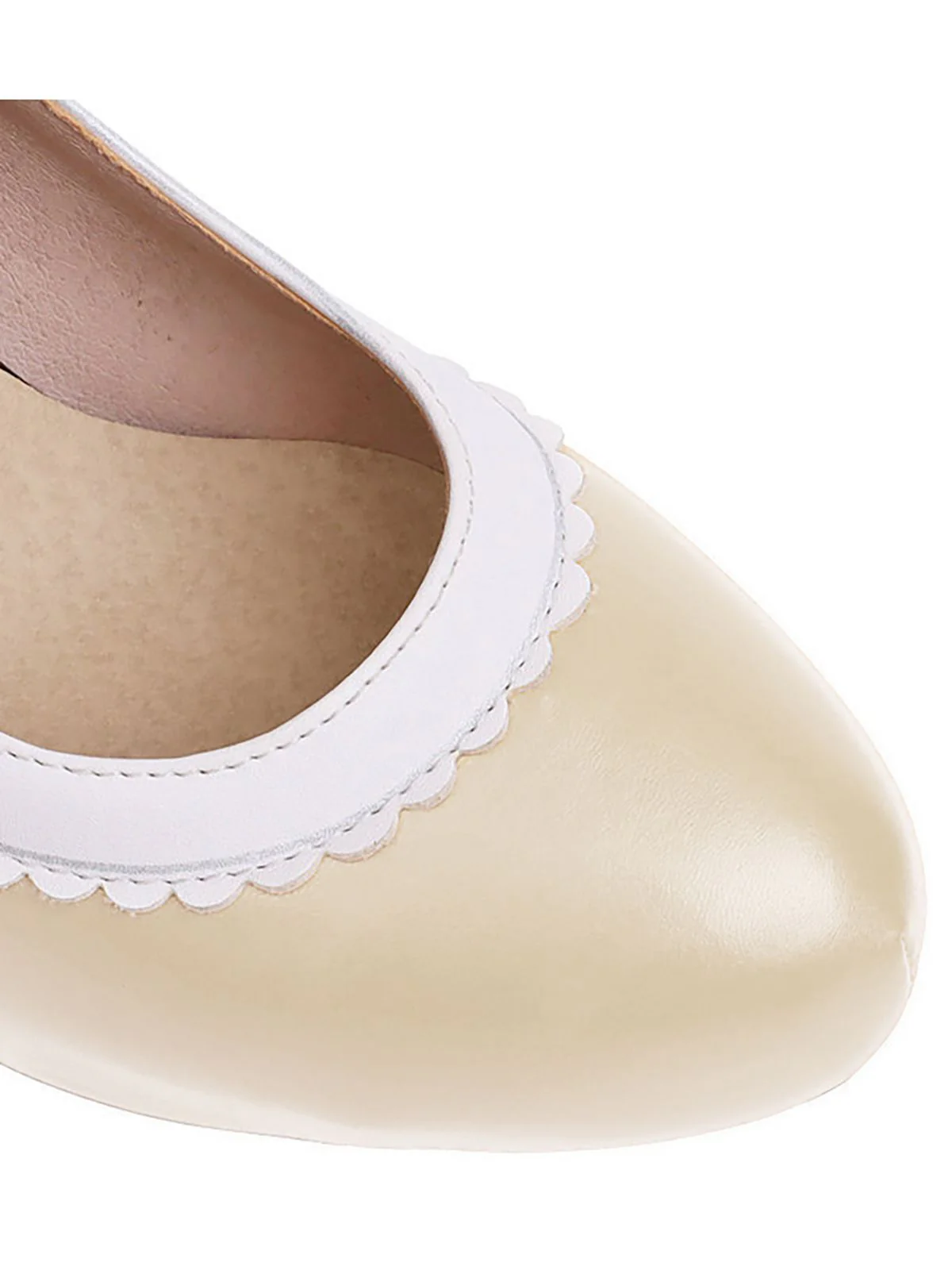 Aprikose VINTAGE ROUND HOHE ABSATZ SCHUHE - Image 15