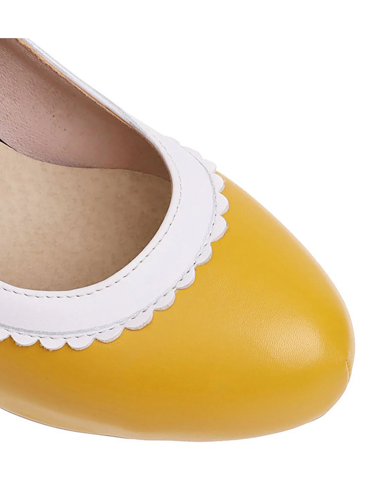 Aprikose VINTAGE ROUND HOHE ABSATZ SCHUHE - Image 20
